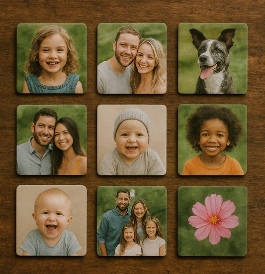 2"x2" Custom Photo Magnets Set of 9